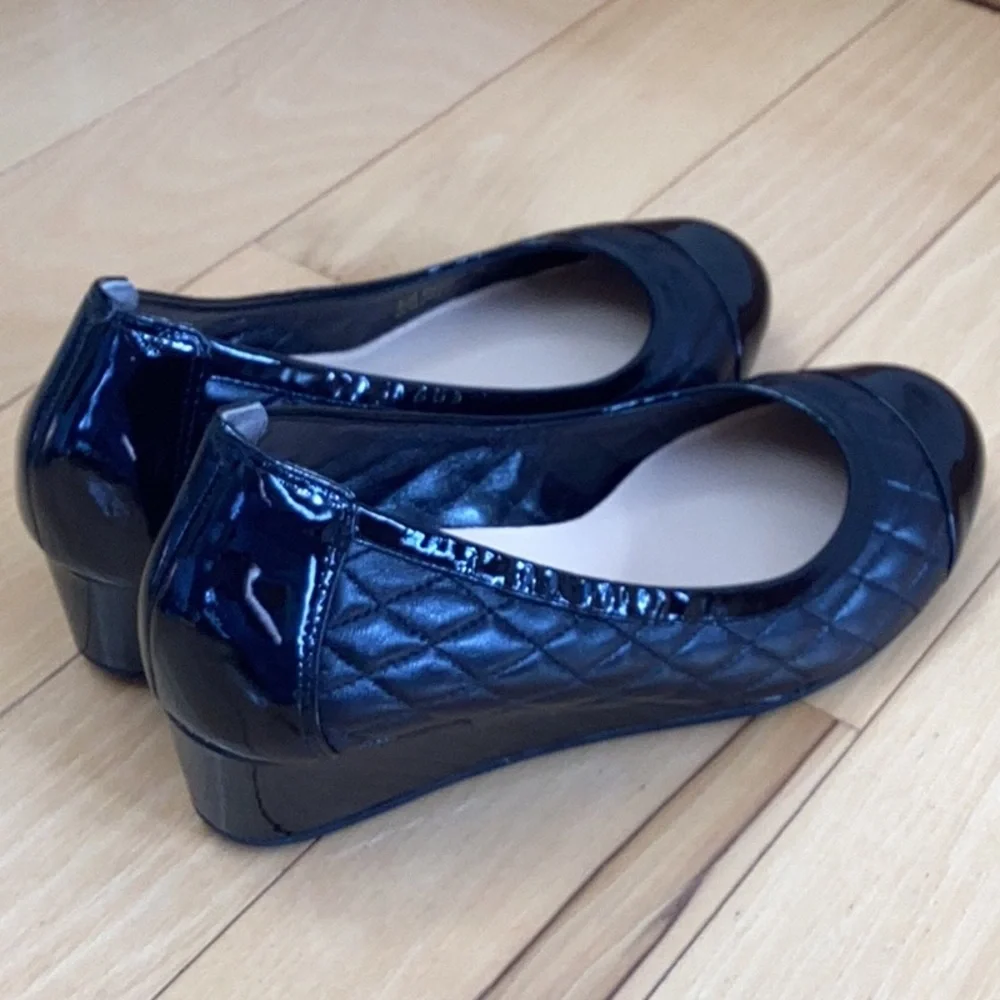 Cole Haan x Nike Air quilted black Wedge Shoes Cap Toe. Women’s size 7